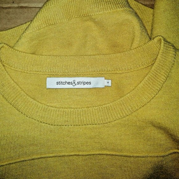 Stitches & Stripes Womens Sweater Size Small Yellow Raised Stripe Long S… - Picture 5 of 7